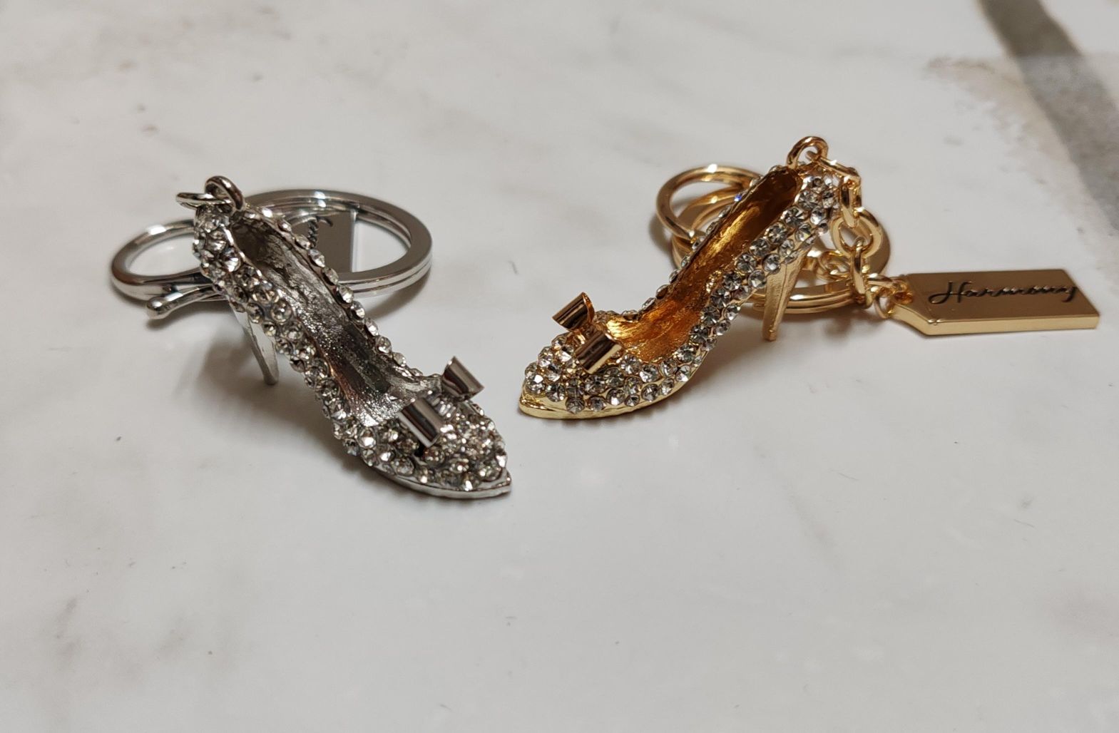 Bomboniera portachiavi scarpetta oro argento